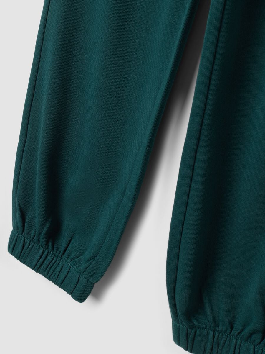 Green cotton and viscose blend joggers_2