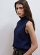 Blue wool-blend gilet with raised collar, regular fit_0
