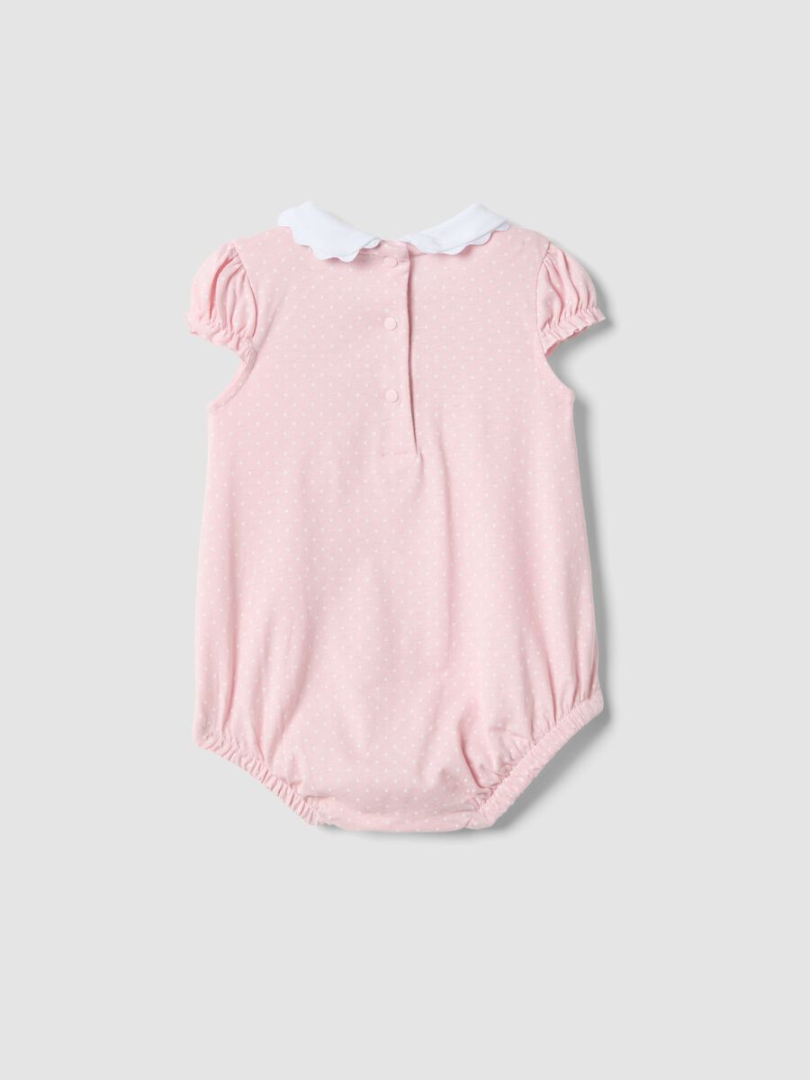 Short-sleeve pink bodysuit in organic cotton_1