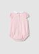 Short-sleeve pink bodysuit in organic cotton_1