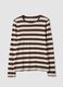 White striped pure cotton crew-neck T-shirt_4