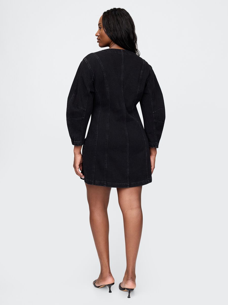 Abito denim nero con bottoni Gap_5