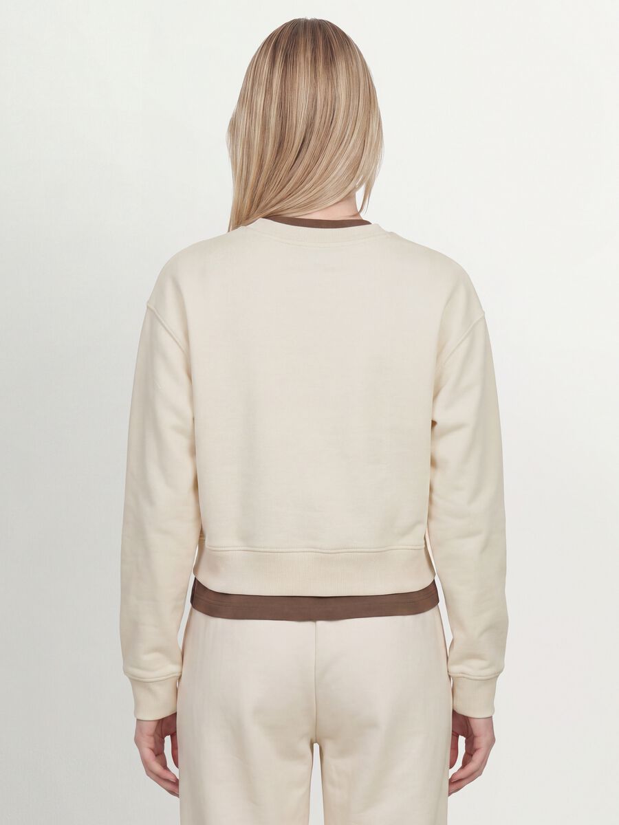Felpa bianca in misto cotone a girocollo regular fit_2
