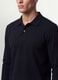 Blue long-sleeve organic cotton piqu&eacute; polo shirt, regular fit_2
