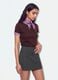 Brown fitted stretch-cotton T-shirt with contrast trims_0