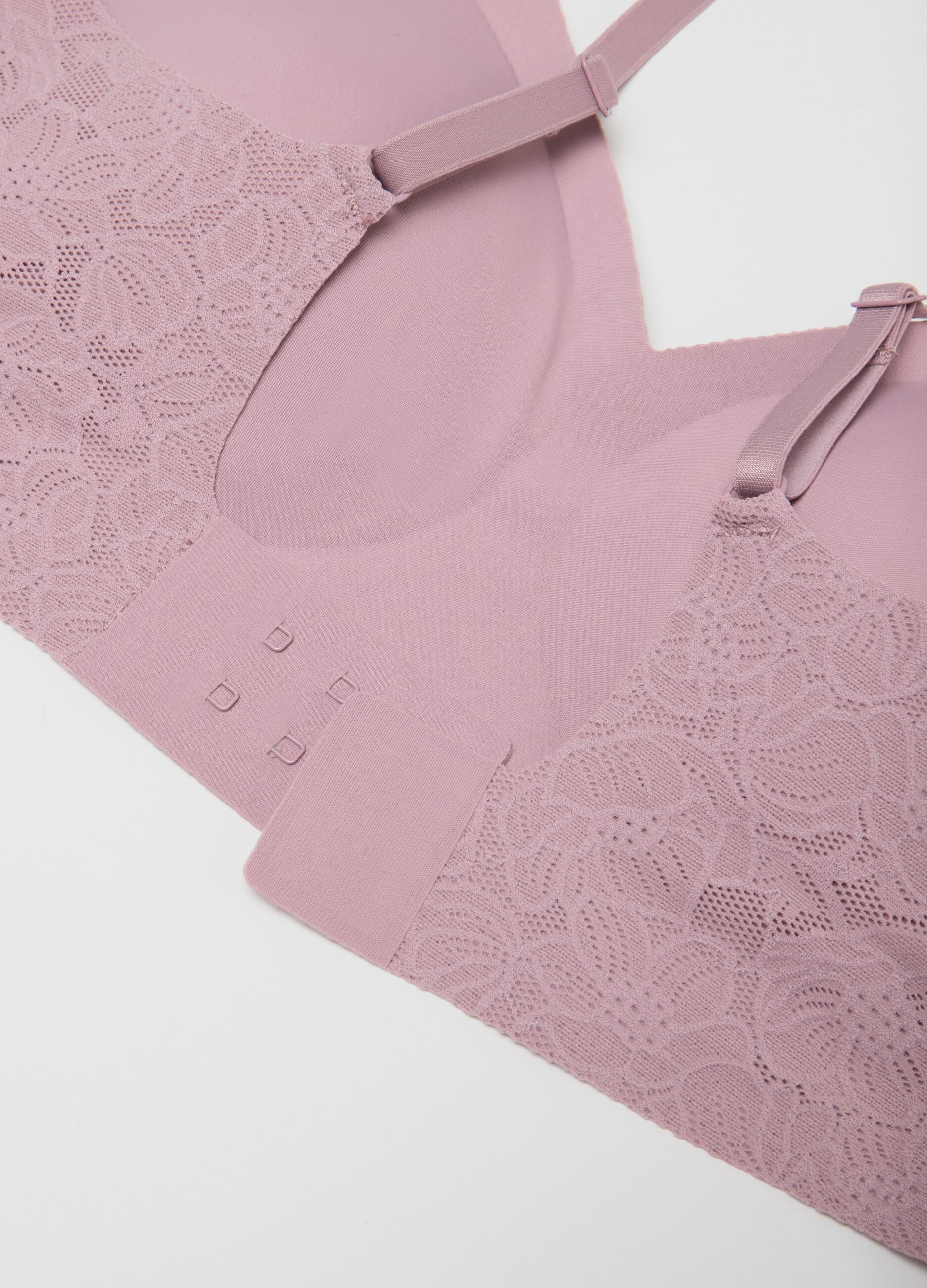 Pink Lace Bra with Removable Padding