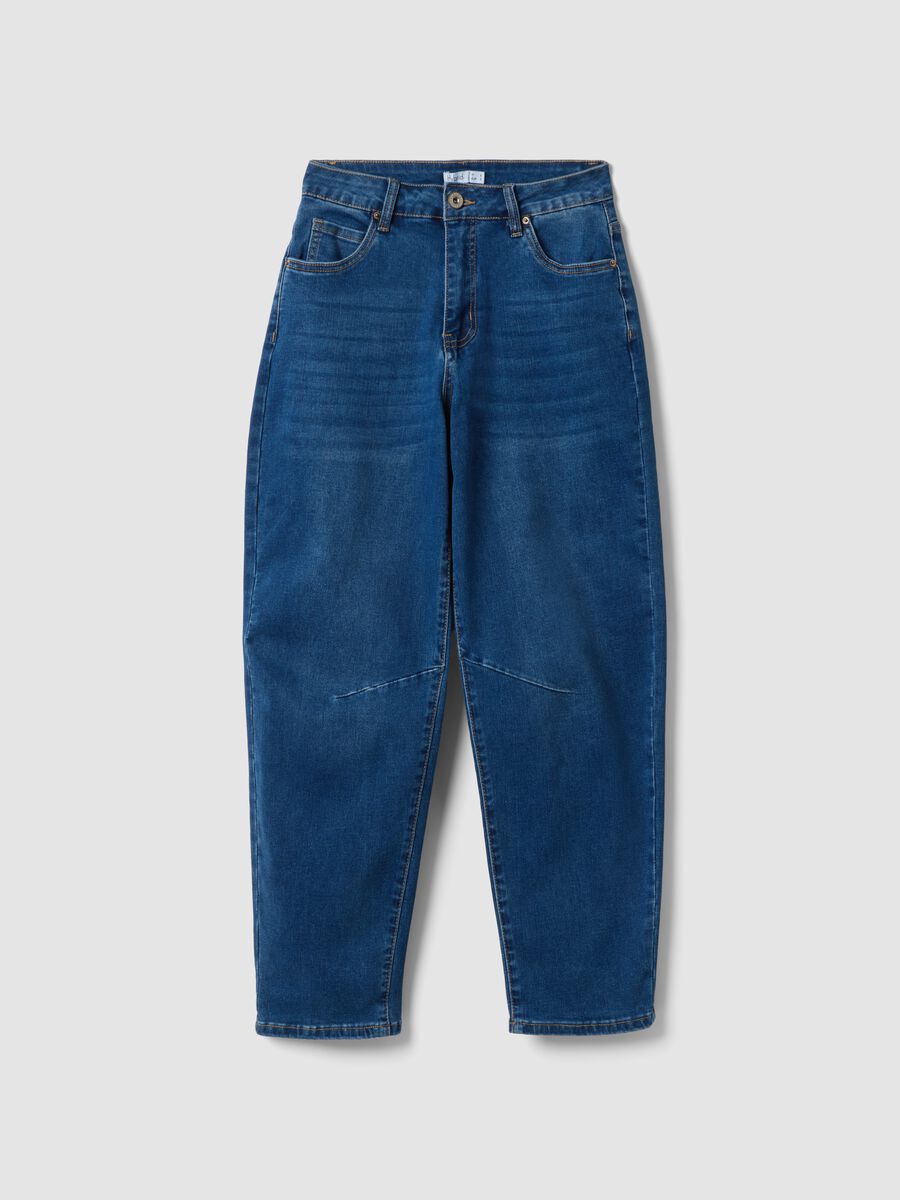 Stretch Blue Denim Cotton Blend Trousers Regular Fit_4