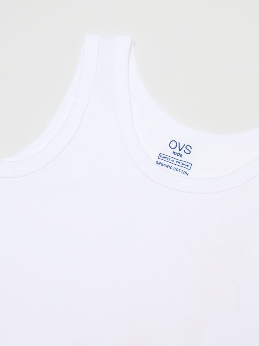 Pack of two white children's vests in pure cotton regular fit_2