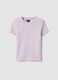 Purple stretch cotton fitted T-shirt for girls_3