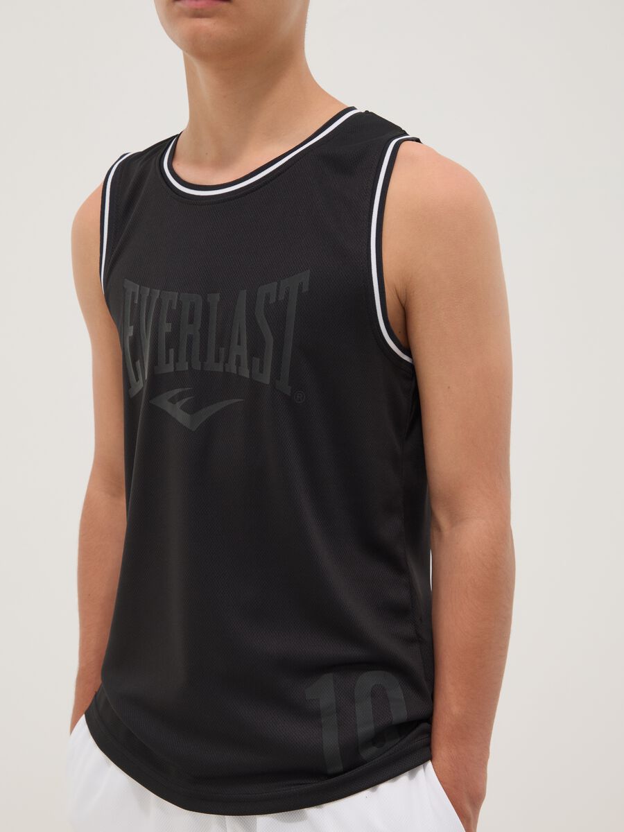 Canotta nera regular fit con profili a contrasto per ragazzo over fit_2