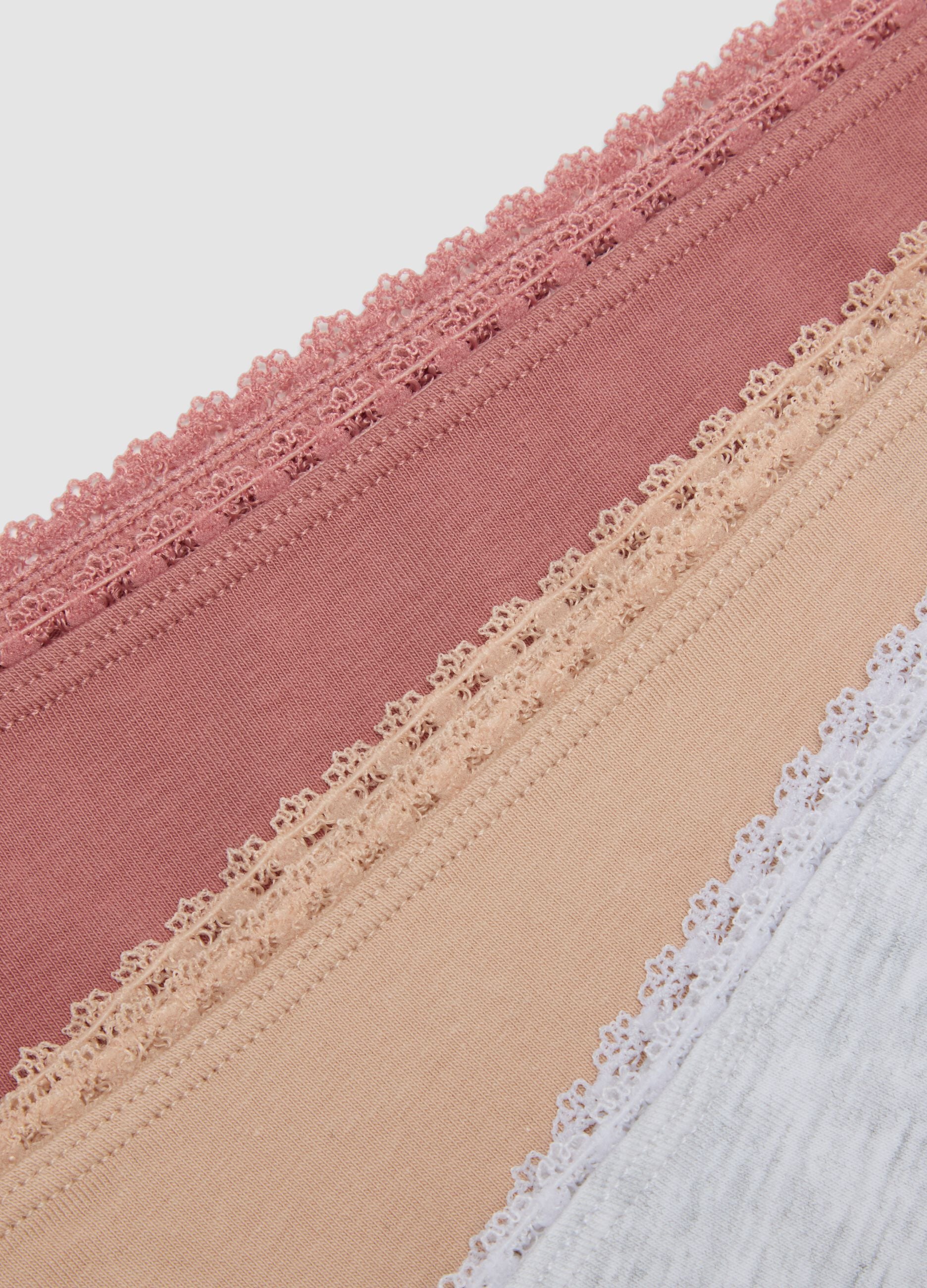 Tripack di slip multicolor in misto cotone organico elasticizzato