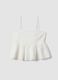 White cotton and viscose blend top with thin straps, relaxed fit_4