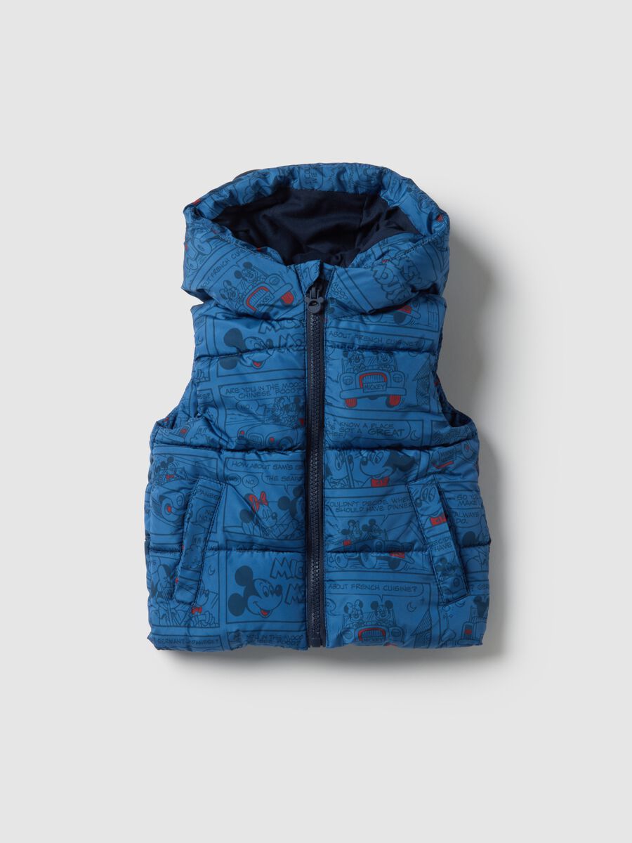Gilet in misto blu regular fit con cappuccio da bimbo_0
