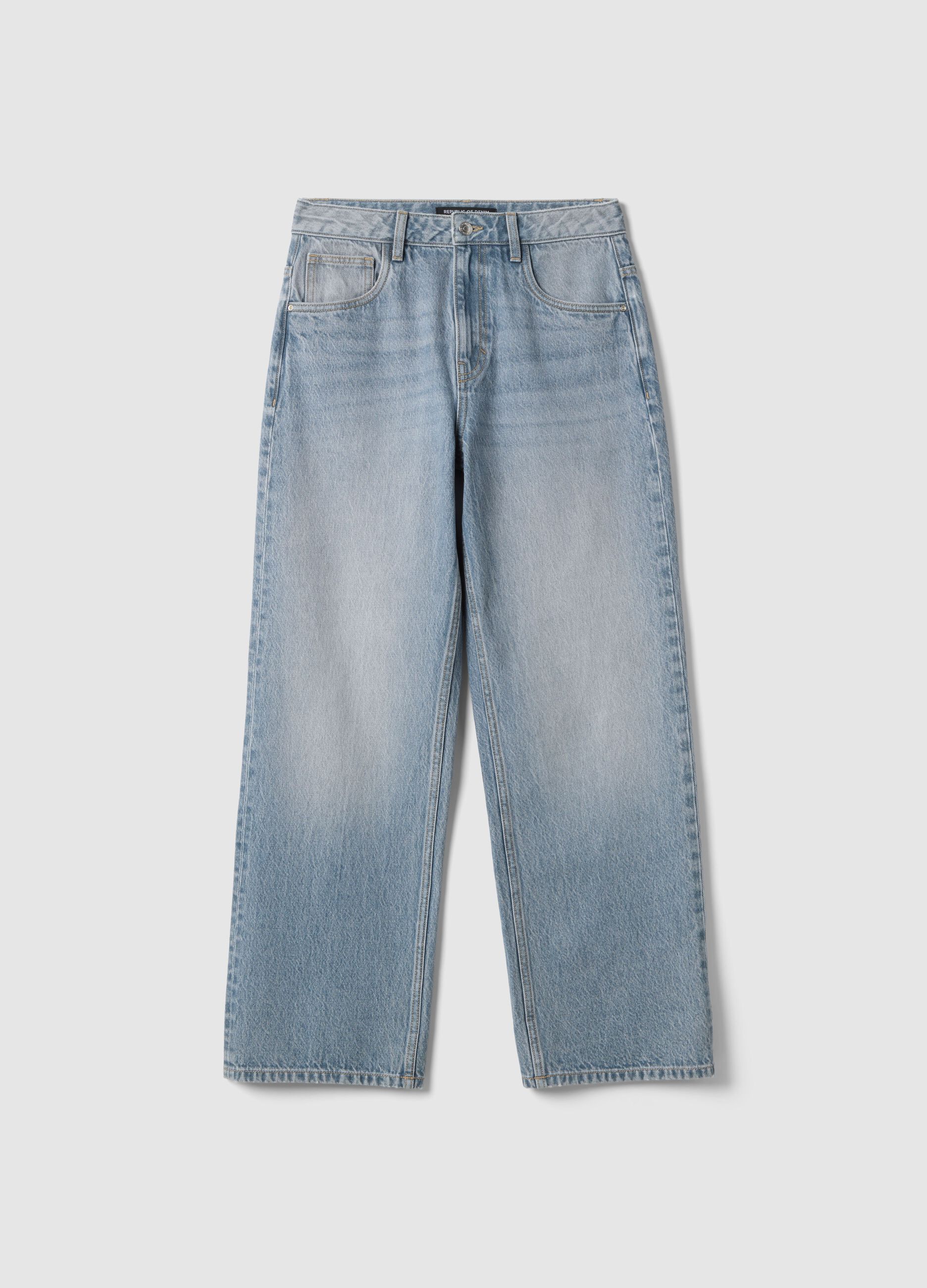 Baggy Jeans in Pure Light Blue Cotton
