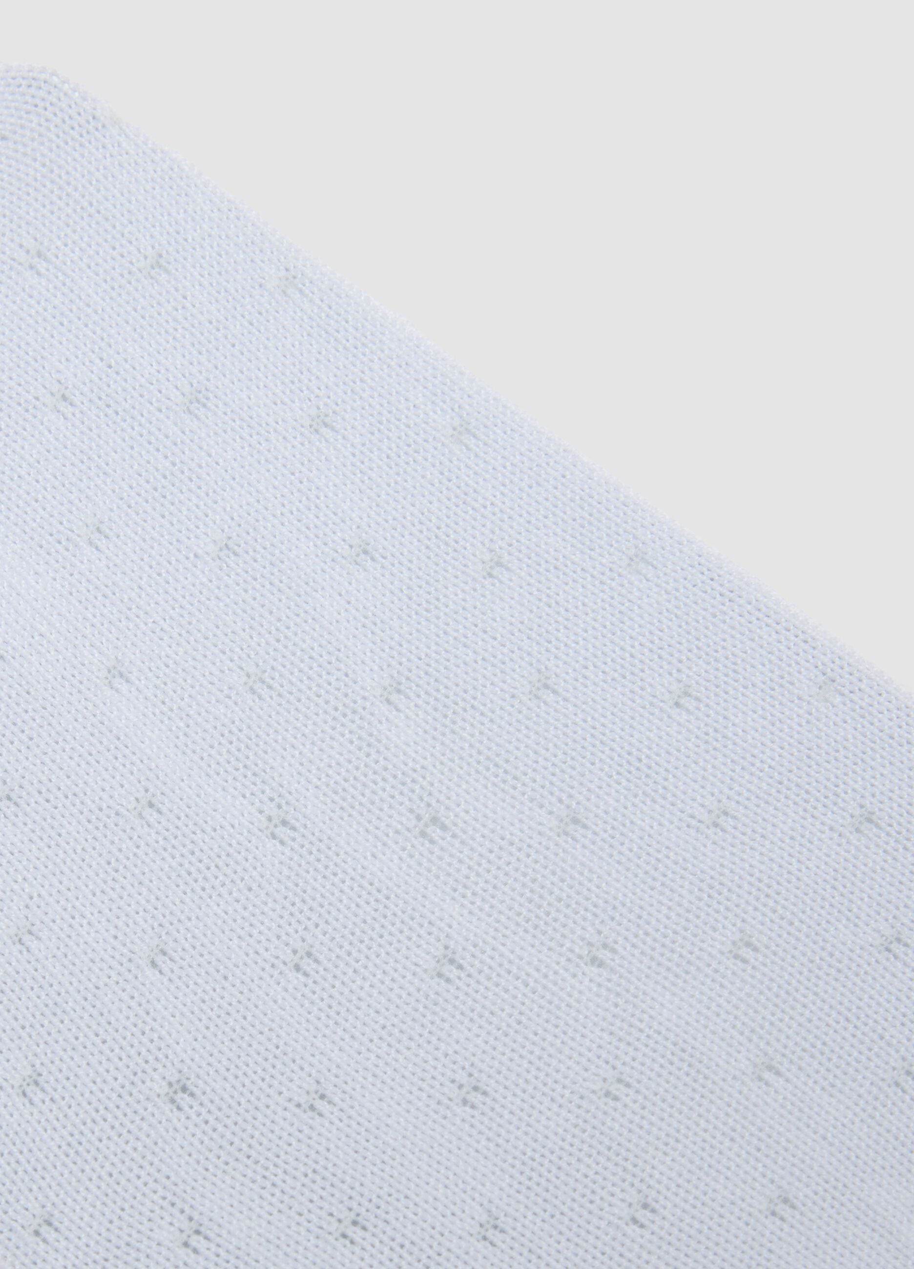 White Stretch Cotton Blend Tights for Baby Girls