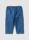 Blue denim cargo trousers in a cotton-viscose blend for baby boy_1