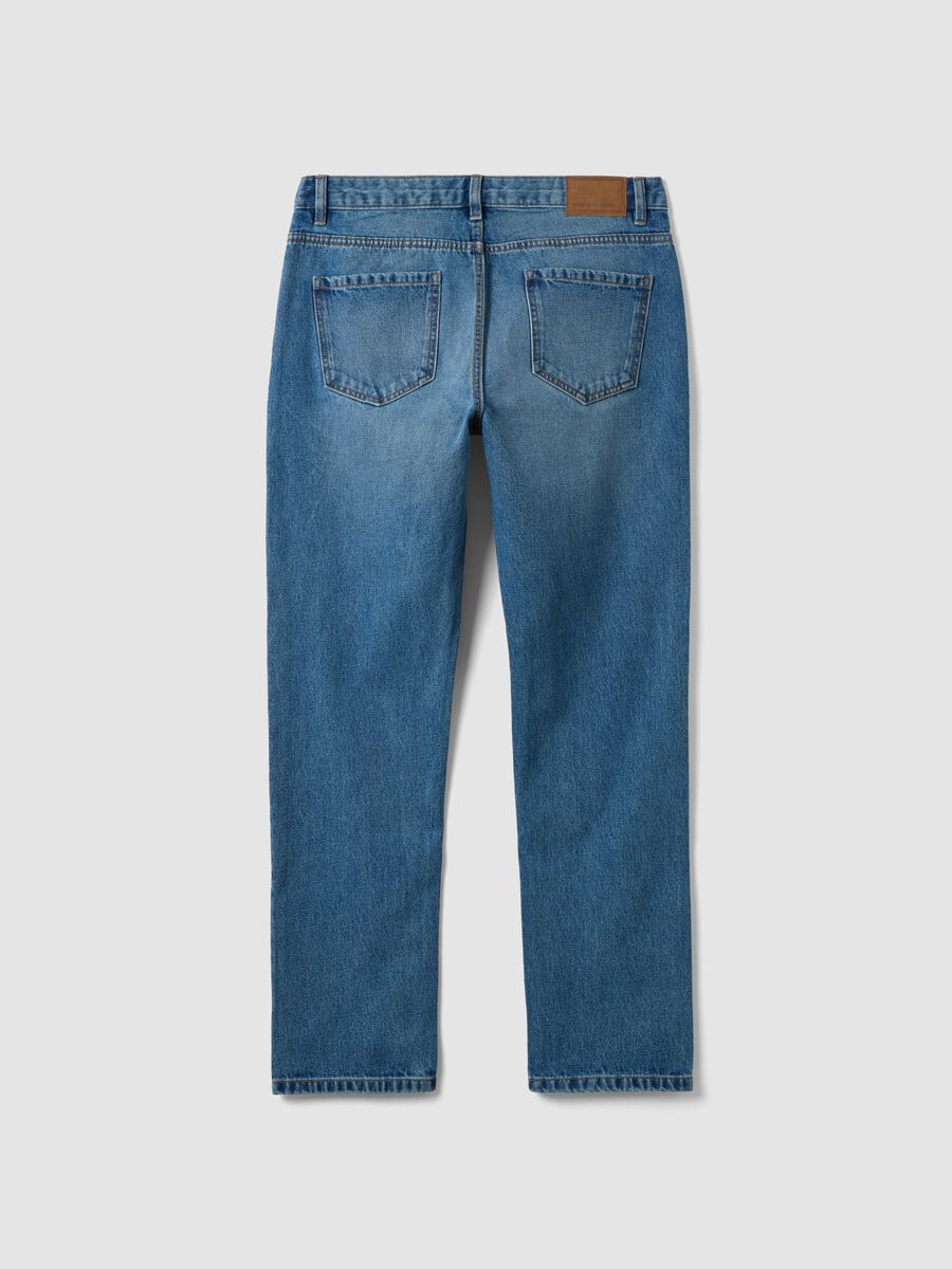 Blue denim jeans in pure cotton, regular fit_2