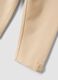 Beige stretch organic cotton leggings with bows for baby girl_2