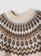 Beige Jacquard Jumper with High Neck_5