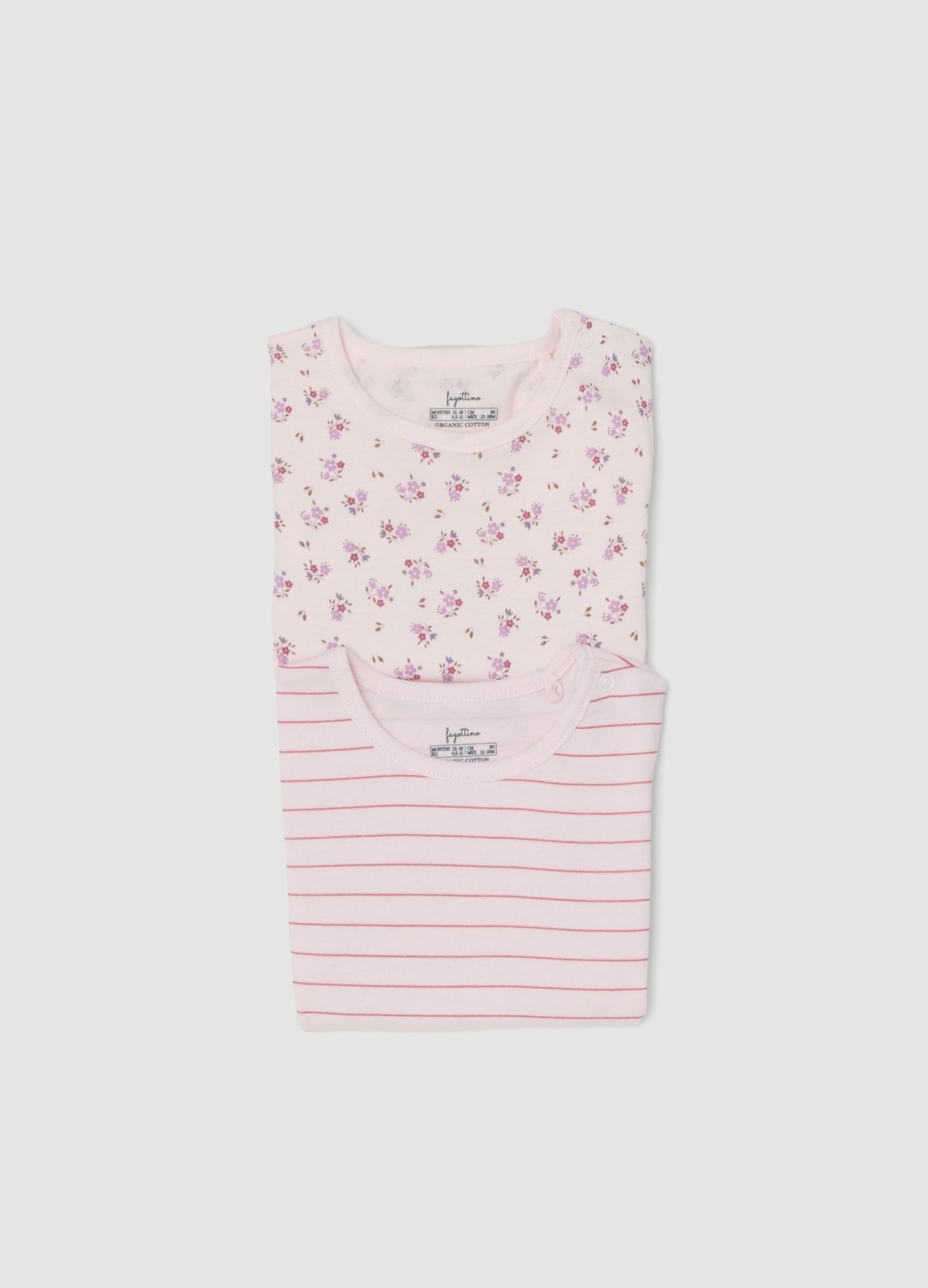 2-pack of pink organic cotton bodysuits for baby girls