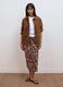 Brown midi skirt in pure viscose with embroidered motif_0