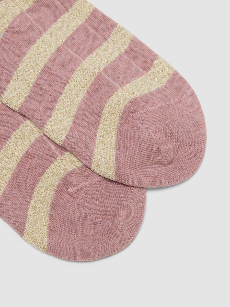 Calzini in misto cotone elasticizzato a righe multicolor_1
