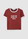 Red regular-fit stretch cotton T-shirt with print_4