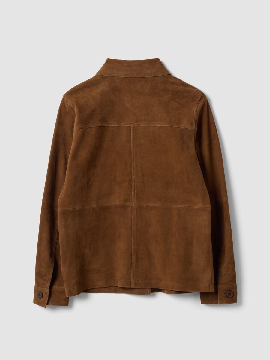 Brown genuine leather jacket in regular fit_6