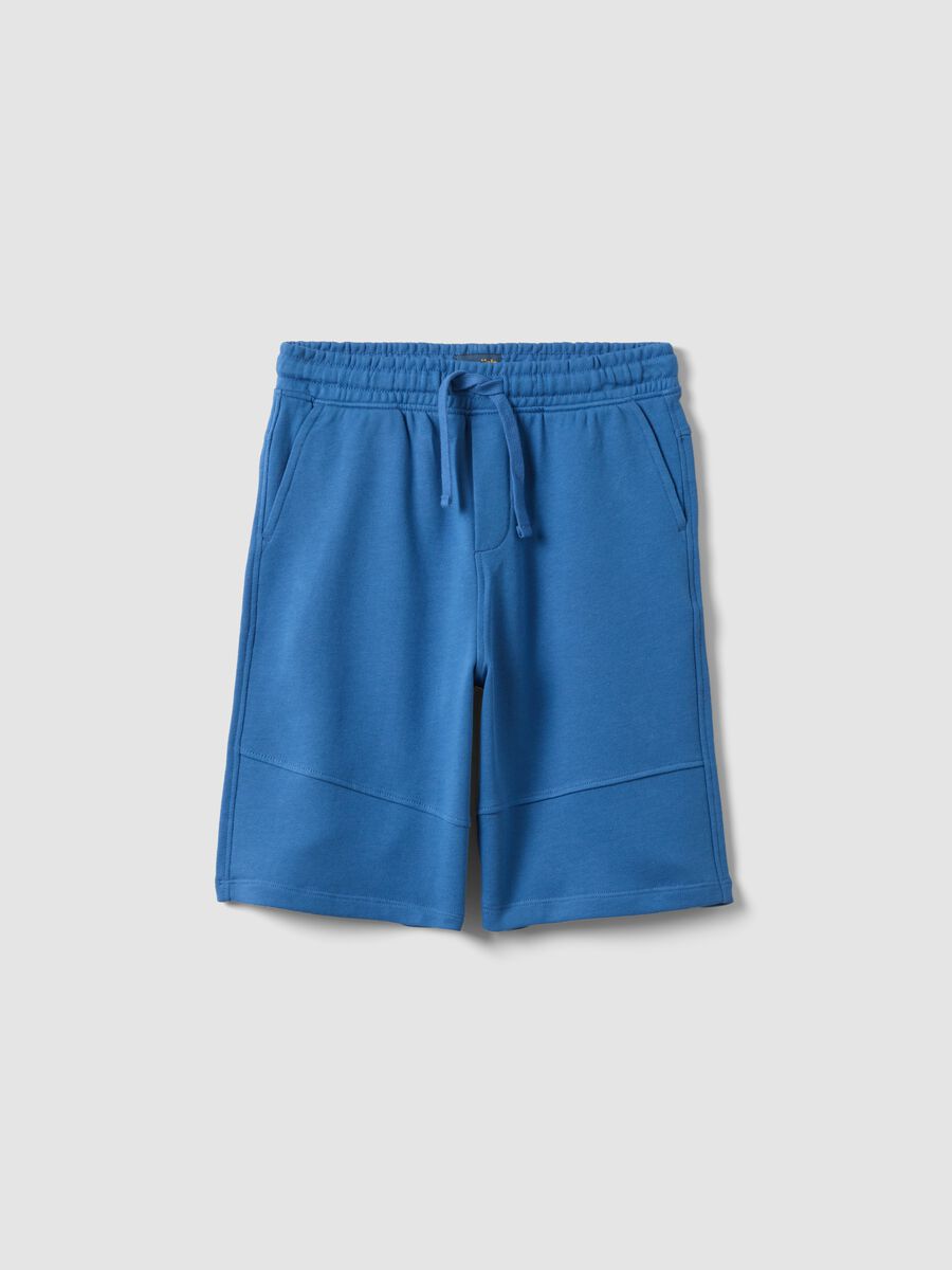 Boys' blue pure cotton shorts, comfort fit_3