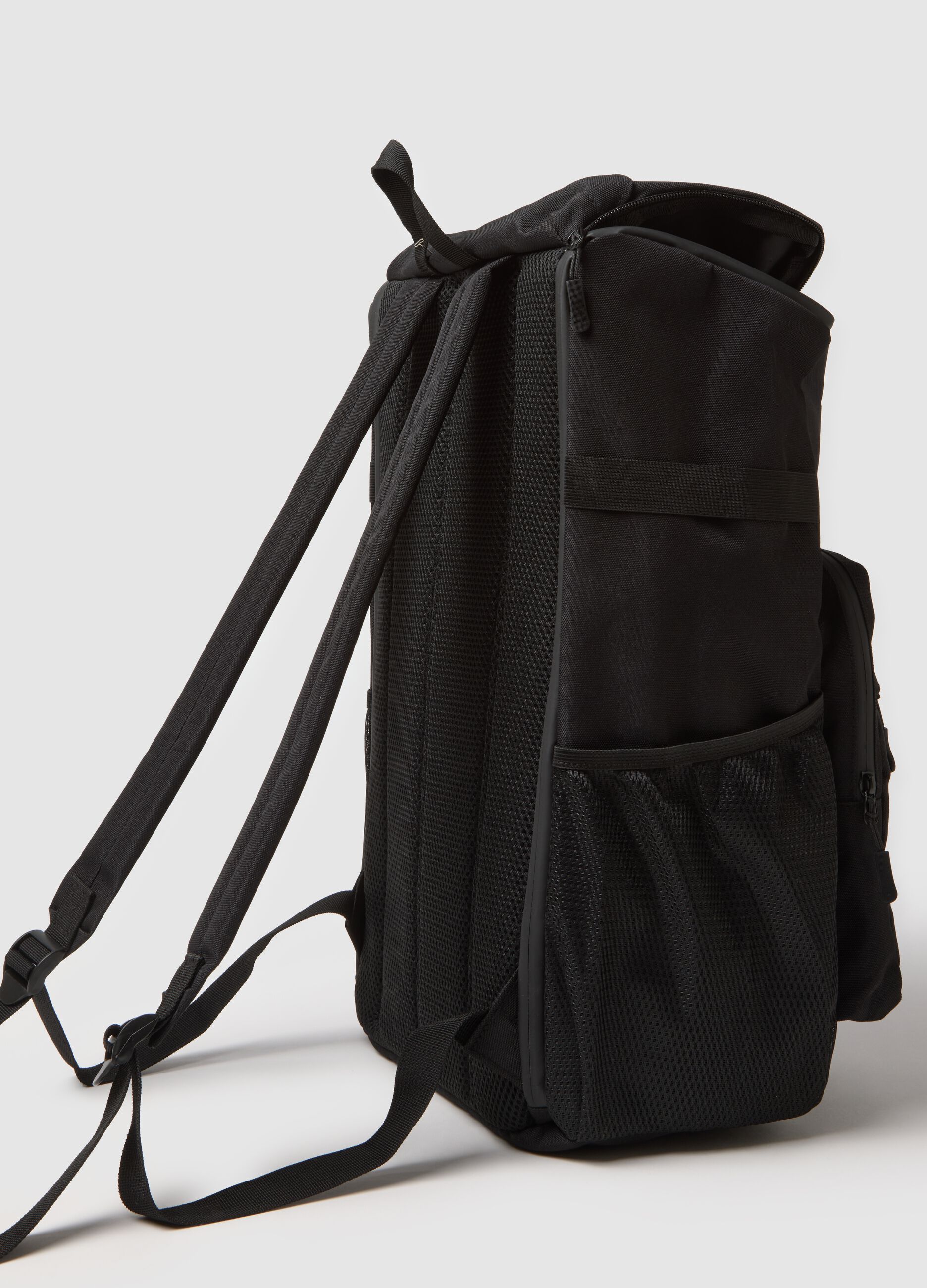 Black sports backpack with adjustable shoulder straps
