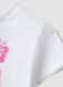 White pure cotton T-shirt with floral print and fringed hem_3