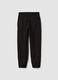 Black stretch cotton cargo joggers_2