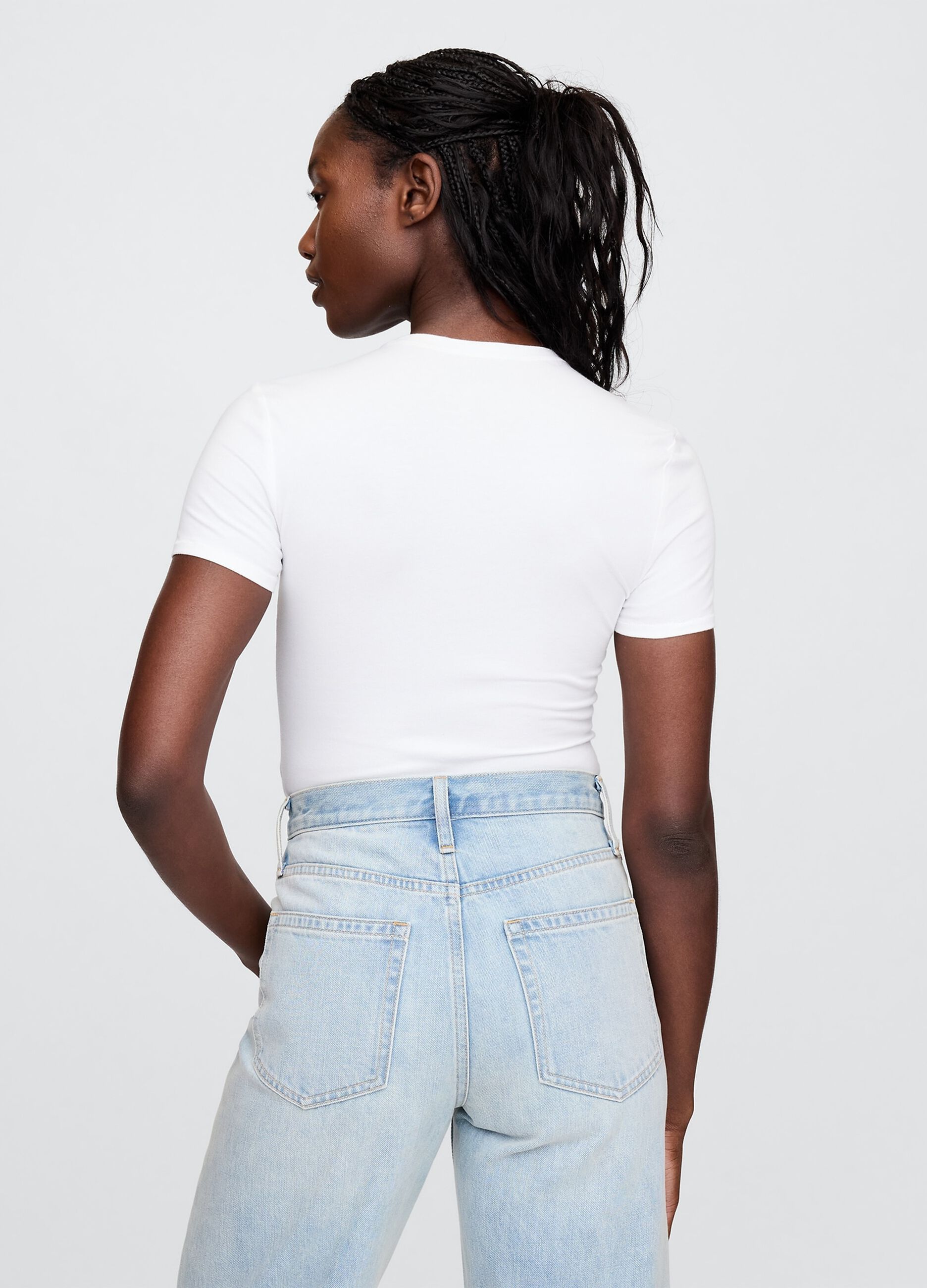 White stretch cotton bodysuit