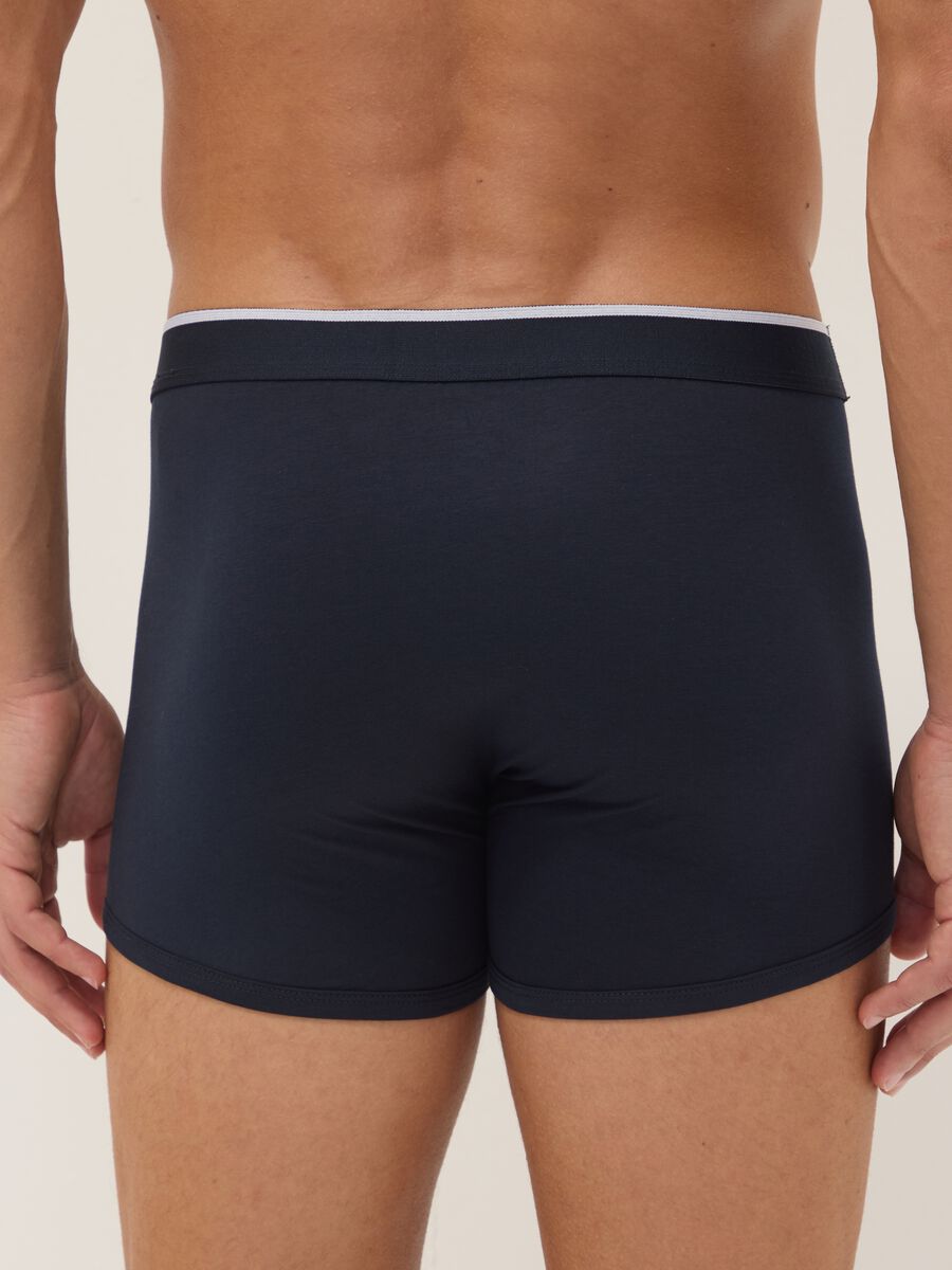 Bipack di boxer blu in cotone Supima elasticizzato_2