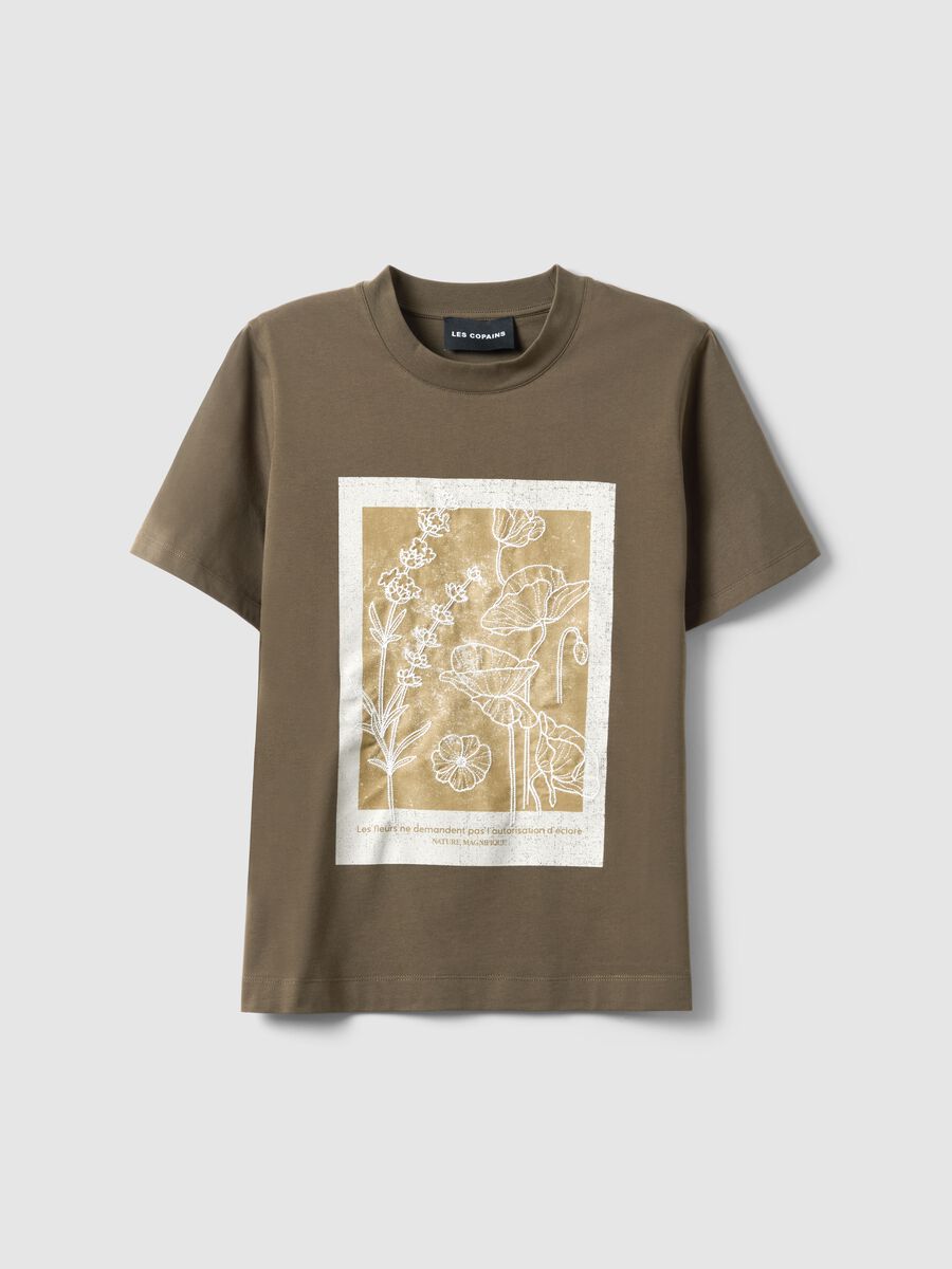 Green pure cotton regular fit T-shirt with floral print_4
