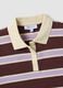 Brown striped pure cotton oversized polo shirt_5