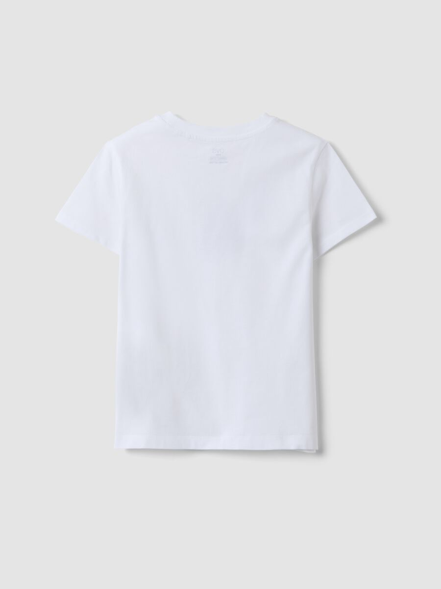 White pure organic cotton T-shirt with graphic for girls_4