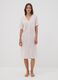 Pink polka-dot pure viscose nightshirt with V-neck_0