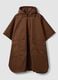 Brown pure cotton hooded cape with oversized fit_4
