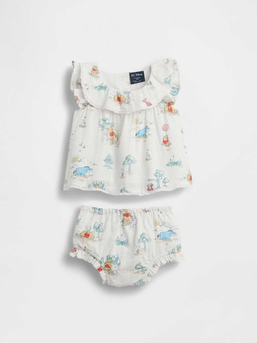 Multicoloured pure cotton baby girl set with Winnie-the-Pooh_1