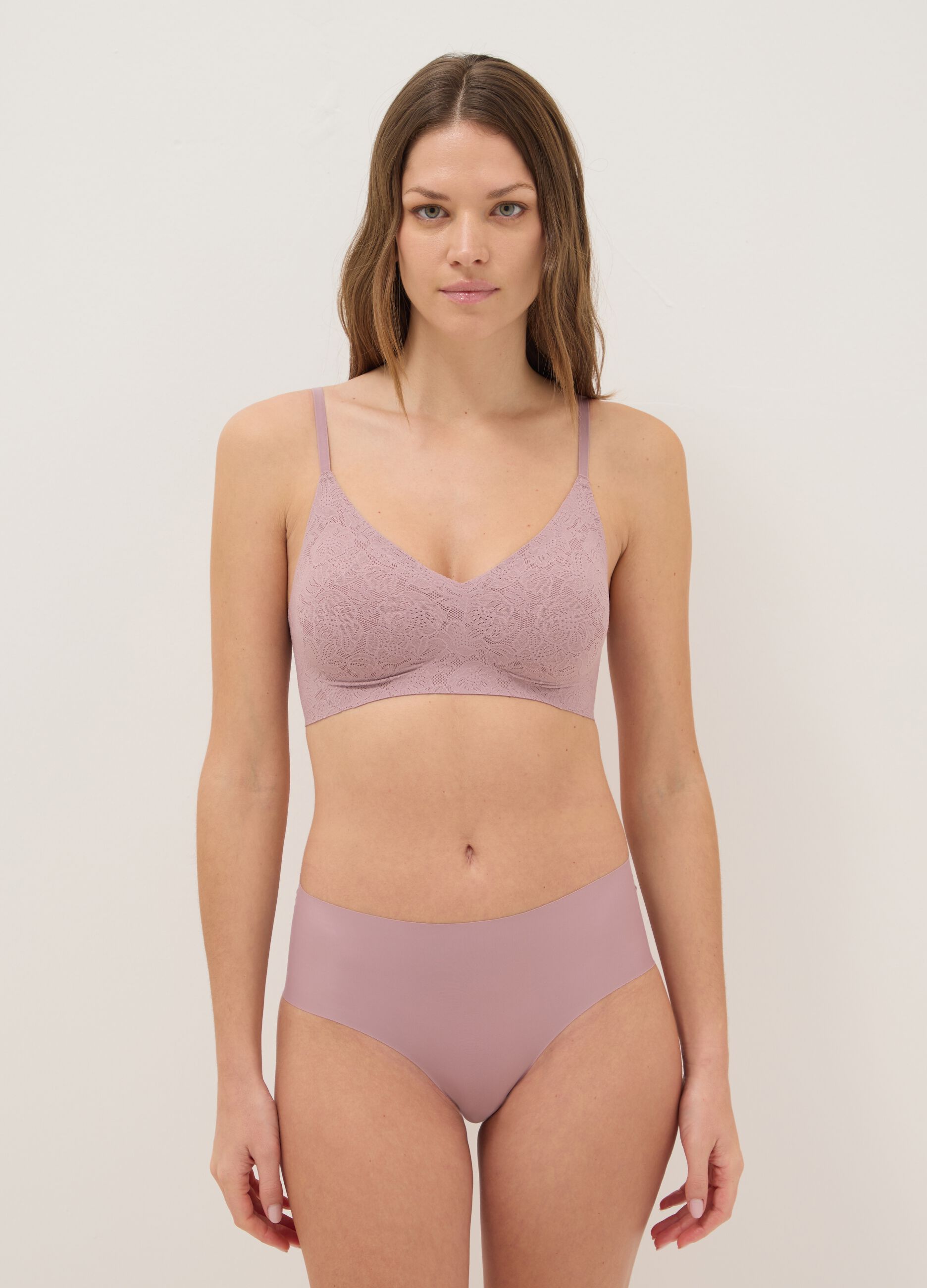 Pink Lace Bra with Removable Padding