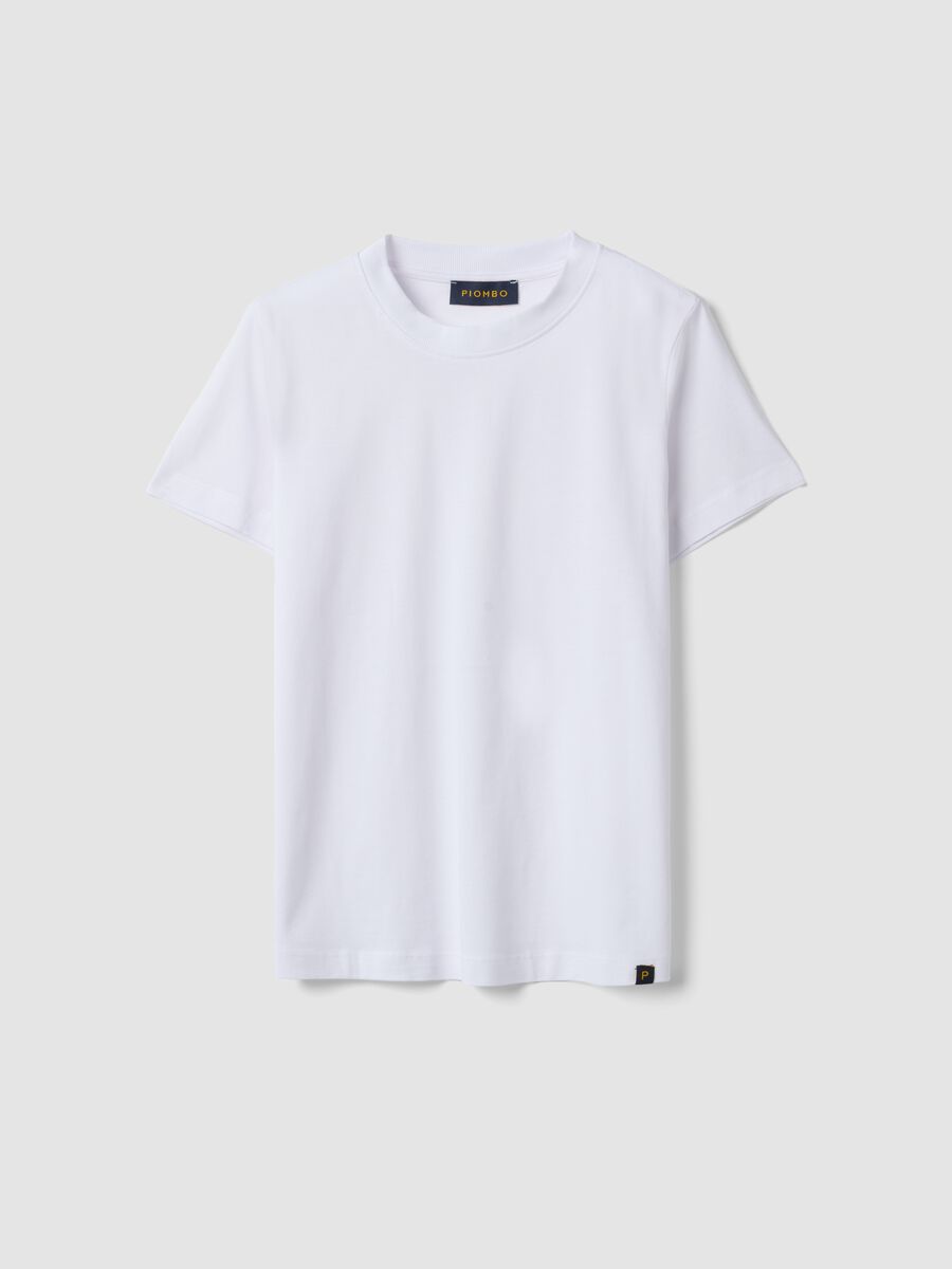 T-shirt bianca in puro cotone supima a maniche corte regular fit_4