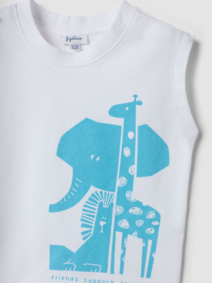 White organic cotton printed tank top_2