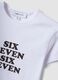 White fitted pure cotton T-shirt with Six Seven front print_5