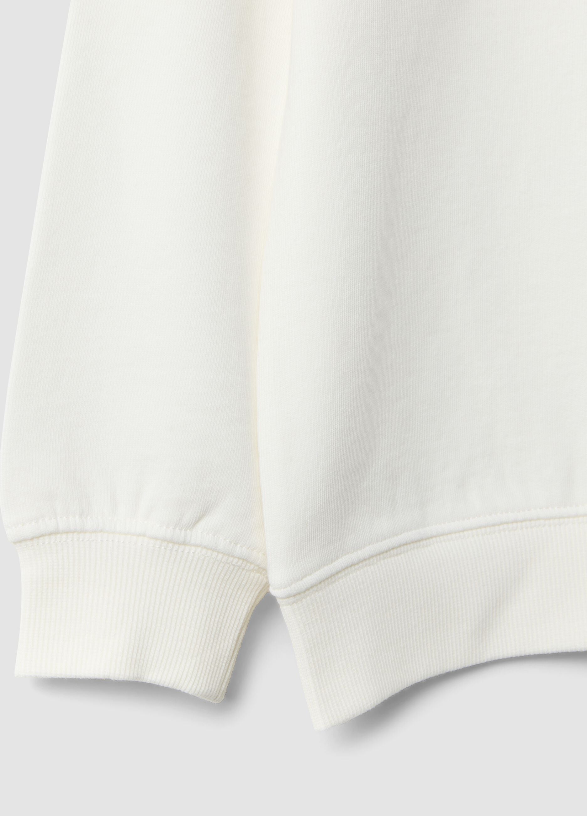 White relaxed-fit pure organic cotton sweatshirt with print for boys