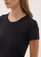 Black short-sleeved organic stretch cotton crew-neck T-shirt_2