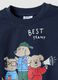 Blue pure cotton crew-neck sweatshirt with print for boys, regular fit_2