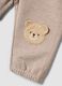Beige organic cotton baby trousers with elasticated waist_3
