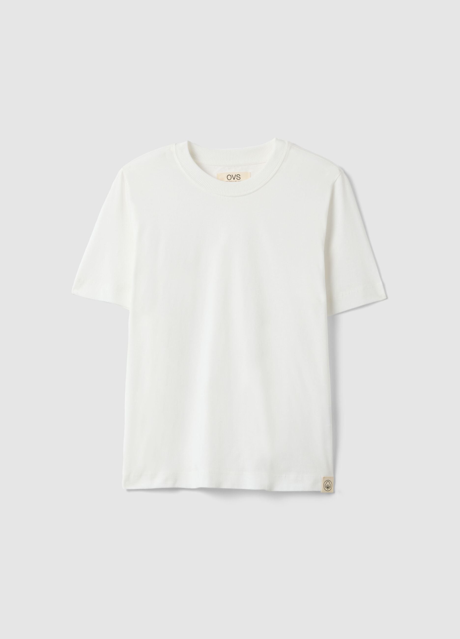 White Short-Sleeved T-Shirt in Pure Italian Cotton