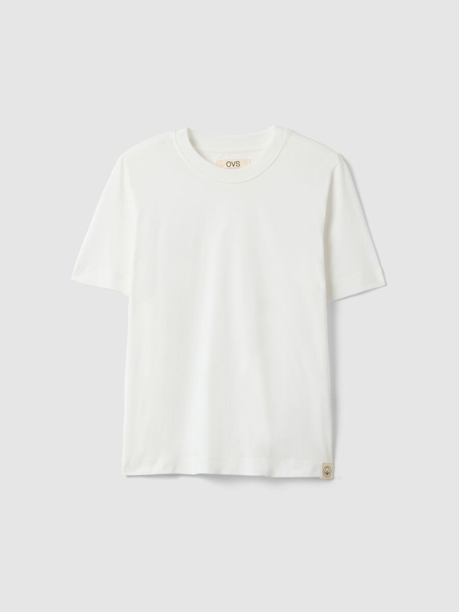 White Short-Sleeved T-Shirt in Pure Italian Cotton_4